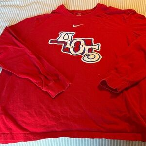 Nike Red Long Sleeve 405 OKC Oklahoma City Graphic XXL Tee T Shirt